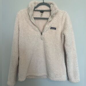 Patagonia Los Gatos 1/4 Zip Pull Over Fleece Sherpa Sweater Womens White Sz S
